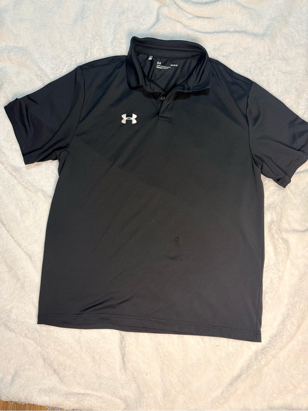 Under Armour Black Short-Sleeve Polo with White Logo